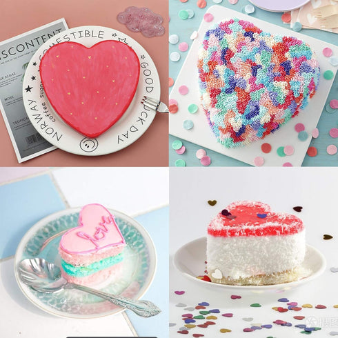 Heart Shaped Cake Pans, 3pcs Silicone Molds, 5" 8" 10" Non-Stick Cake Pan Set for Cheesecake, Brownie Cake
