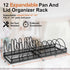 Expandable Pot and Pan Organizer Rack - Space-Saving Kitchen Cabinet Storage Solution