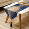 Jiino Blue Luxury Table Runners 72 Inches Long with Tassels Modern Geometric