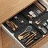 Black Silicone Organizer Tray for Kitchen Sink and Bathroom, Non-Slip Dishwasher Tray, Versatile Drawer Organizer