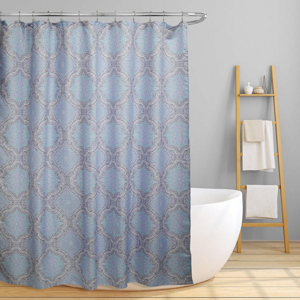 Linen Store 70"x70" Shower Curtain, Printed Durable Fabric Canvas Tub Decor, Water-Resistant, Lexi, Contemporary