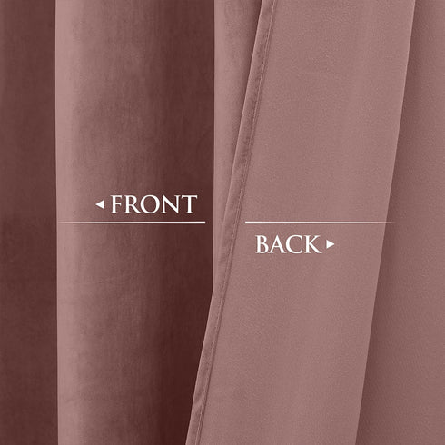84 inches Grommet W52 L84, 2 StangH Velvet Curtains Long, Wild Rose Pink Room Darkening Curtains for Bedroom, Nursery
