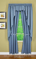 Today's Curtain Orleans Scallop Curtain - Blue 72" Panel Pair with Tieback, 60" W x 72" L, 4-Piece Set