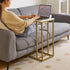 16x12x25 inch YD-TM051WG Aibiju Small Side Tables C Shaped, End Table, Small Table Stand for Living Room Bedroom