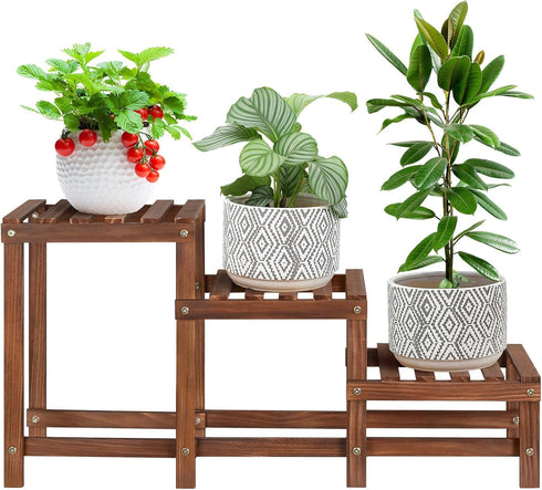 3 Tiers Plant Stand Indoor,Wood Plant Stands for Indoor Plants Multiple,Corner 3
