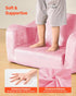 2-in-1 28D VEVOR Kids Sofa, Foldable Toddler Soft Couch with Armrests, Made of Sponge & Short Pile, Convertible Toddler