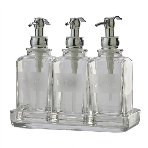 1 Pack Clear Glass Hand Sanitizer Dispenser by SKL Home Vern Yip