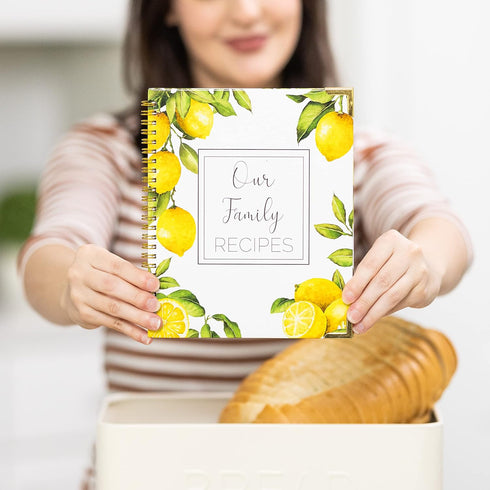 Recipe Book to Write Your Own Recipes, Blank Family Cookbook Journal, 100 Page DIY Cookbook, Spiral Bound Organizer