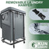 40 Gal(150L) High Grade Large Laundry Basket with Wheels, Rolling Laundry Hamper, Laundry Cart with Metal Frame
