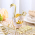 Gold Swan Base Holder, Elegant Dessert Spoons Organizer with 6pcs Coffee Spoon Set, Premium Zinc Alloy (Gold)