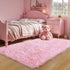 KICHOWUA 5'x8' KCHOWUA Pink Fluffy Area Rug for Girls' Bedroom, Machine Washable Plush Pastel Shag Rug, Large Soft