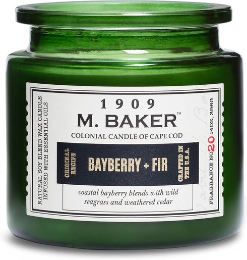 Colonial Candle Bayberry Fir Scented Jar Candle - 2-Wick Natural Soy Blend Wax Candle for Home Aromatherapy