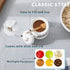 HAOTOP Porcelain Small Honey Jar with Lid and Honey Dipper, 12oz (White)
