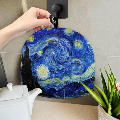 Vintage Tea Cozy for Kettle, Cotton Teapot Cover Warmer, Van Gogh Starry Night Design for Home Kitchen