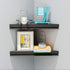 evron 2 Pack) Wall Mount Corner Shelf,Easy to Install Metal Front Floating Corner Shelves with Self-Adhesive Tapes
