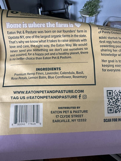 5LB Eaton Pet and Pasture Roost Refresh, Aromatic Herb and Hemp Blend, Odor Eliminator, Coop Freshness Made Easy