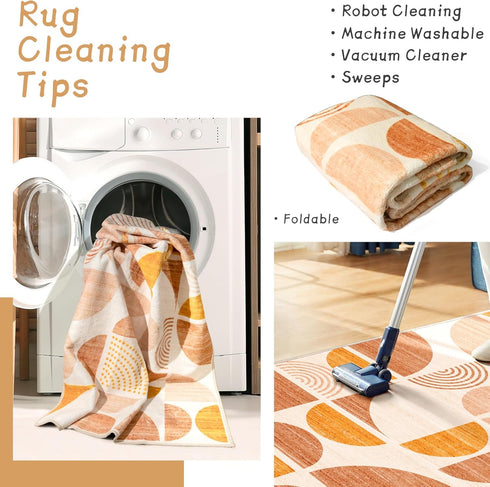 MUJOO Boho Small Washable Rug, 2x3 Area Rugs for Entryway, Bathroom, Soft Non-Slip Indoor Carpet