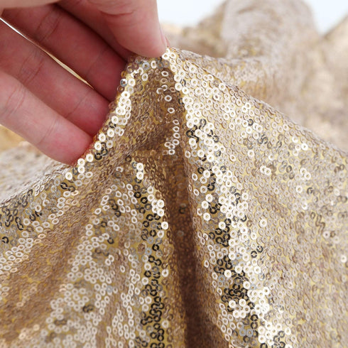 B-COOL Christmas Tree Skirt, 48 Inch Round Champagne Gold Sequence Xmas Tree Skirt, Personalized Home Decor