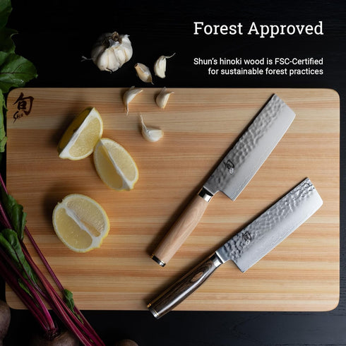 Shun Cutlery Small Hinoki Cutting Board, 10.75" x 8.25" Wooden Japanese Chopping Board for Kitchen