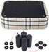 16.54" RF-BD215 IBUYKE Small Footstool, Linen Fabric Pouf, with Padded Seat Pine Wood Legs and Padded Rectangular