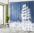 Ambesonne Nautical Shower Curtain - Yacht in The Ocean, Cloth Fabric Bathroom Decor Set with Hooks, 69" W x 75" L
