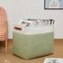 DULLEMELO Large Storage Basket, 17"x12"x15", Fabric Organizer for Clothes, Books, Toys (White & Green)