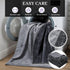 80'' 60'' 3 Tisancy Love Waterproof Dark Gray and Light Gray Bed Blanket x with a Storage Bag, Double Sides Flannel