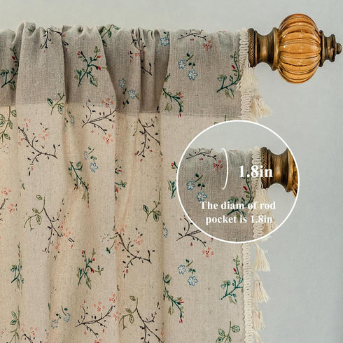 84 Inches 1 ENJOYBRIDAL Floral Living Room Curtains Long Doorway Vintage Semi Sheer Drapes Farmhouse Nursery Bohemian