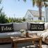 12x20 Inch Decorative Throw Pillow Cover Welcome to Our Happy Place Black White Outdoor Modern Farmhouse Front Porch