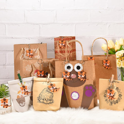 40 Pack Cute Smile Tiger Keychains - Wild Animal Party Favors, Safari Animal Party Favors, Baby Shower Return Gifts