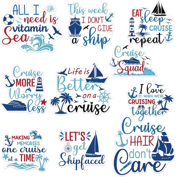 Cruise Ship Door Decorations, 10PCS Large Magnetic Cabin Magnets for Funny Carnival Cruise Birthday Decorations