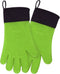 uxcell Silicone Oven Mitts, Heat Resistant Gloves, Non-Slip Grip, Kitchen Hand Protection, Green, 1 Pair