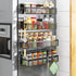 Magnetic Spice Rack for Refrigerator, 4 Pack Magnetic Shelf with Moveable 8 Hooks, Kitchen Organization