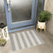 Striped Grey and White Outdoor Rug 2x3, Washable Reversible Cotton Hand-Woven Porch Mat for Entryway