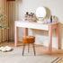 LG-31J IBUYKE Faux Leather Round Footrest, Makeup Vanity Stool Side Table, PU Dressing Table Seat, Pouf Couch Stool