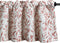 VOGOL Valances for Kitchen, Red Leaf Print Linen Textured Curtain Panel, Rod Pocket, 52x12, One Panel
