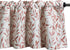 VOGOL Valances for Kitchen, Red Leaf Print Linen Textured Curtain Panel, Rod Pocket, 52x12, One Panel