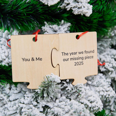 NGHYANNA 2025 NGHYANA Wooden Puzzle Piece Ornament You and Me Keepsake Couples Gift