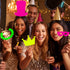 Skylety 42 Pcs Neon Photo Booth Props, Fully Assembled Colorful Fluorescent Paper for Birthday, Wedding, Halloween,