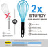Anaeat Silicone Balloon Whisk, Heat Resistant Kitchen Whisks for Whisking, Cooking, Baking, Beating, Blue