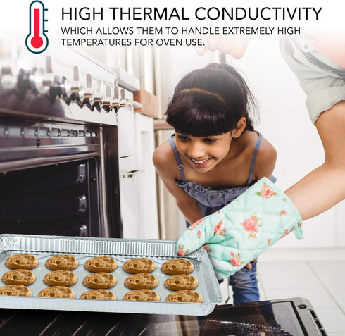 Stock Your Home Aluminum Pans, Cookie Sheet Baking Pans (15 Pack) Disposable & Durable