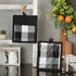 DII Tri-Color Check Collection Kitchen Potholder Set, 2 Piece Black