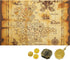 Gejoy Halloween Pirate Treasure Map, Vintage Gold Secret Sea Historical Theme Party Accessory with Compass Necklace and