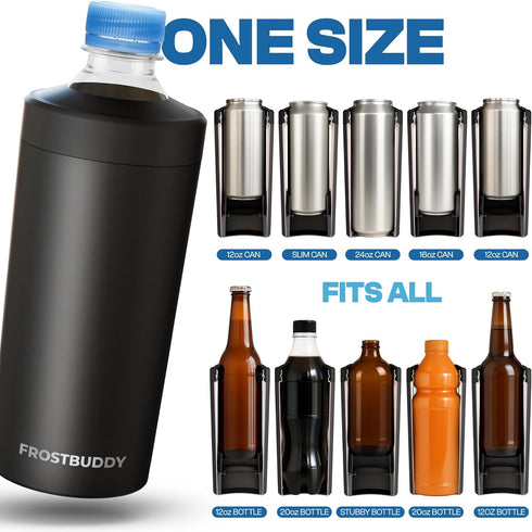 12-ounce, 16-ounce, 20-ounce, 24-ounce 12 Universal Buddy XL Can Cooler by Frost Buddy - Fits and Cans and Bottles