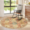 Lahome Moroccan Trellis Round Rug, 3ft Washable Non-Slip Soft Area Rug for Bedroom & Entryway, Red/Orange