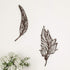 Lavish Home Wall Decor-Set of Two Metal Feather Hanging Wall Art Laser