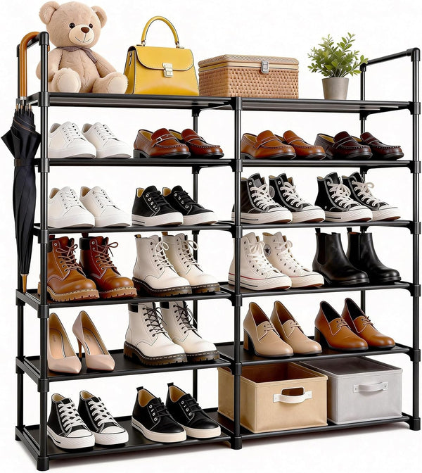 Gmrithaf Shoe Rack - 6 Tier Shoe Organizer Storage Rack with Non-Woven &