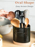 YHOSSEUN Black Utensil Holder, Ceramic Utensil Holder for Kitchen Counter, 6.7" Crock for Kitchen Tools Utensil Caddy, Oval Shape