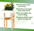 8, 10, 12-inch Plant Stand Indoor - Corner, Table and Floor Planter Holder - Adjustable, Durable Bamboo Wood - Fits Dia