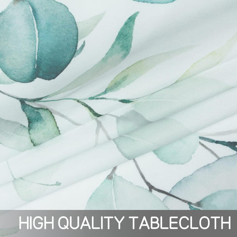 SuQKXCo 60 Inch Summer Spring Eucalyptus Leaves Round Tablecloth Tablecover Waterproof Table Cloth for Kitchen Home